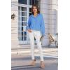 imageWEACZZY Womens Striped Button Down Shirts Long Sleeve Smocked Cuffed Oversized Boyfriend Blouses Collared Causal TopsBlue Striped