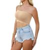 image4 Pieces Tube Top Strapless Tops for Women Summer Bandeau Basic Crop Tops Sleeveless ShirtBlack beige light Grey white