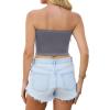image4 Pieces Tube Top Strapless Tops for Women Summer Bandeau Basic Crop Tops Sleeveless ShirtBlack beige light Grey white