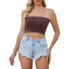 image4 Pieces Tube Top Strapless Tops for Women Summer Bandeau Basic Crop Tops Sleeveless ShirtBlack brown navy Green white