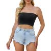 image4 Pieces Tube Top Strapless Tops for Women Summer Bandeau Basic Crop Tops Sleeveless ShirtBlack deep Grey red white
