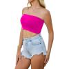 image4 Pieces Tube Top Strapless Tops for Women Summer Bandeau Basic Crop Tops Sleeveless ShirtBlack pink beige white