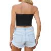 image4 Pieces Tube Top Strapless Tops for Women Summer Bandeau Basic Crop Tops Sleeveless ShirtBlack pink beige white