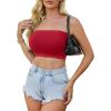 image4 Pieces Tube Top Strapless Tops for Women Summer Bandeau Basic Crop Tops Sleeveless ShirtBlack white beige red