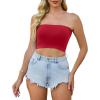 image4 Pieces Tube Top Strapless Tops for Women Summer Bandeau Basic Crop Tops Sleeveless ShirtBlack white beige red