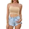 image4 Pieces Tube Top Strapless Tops for Women Summer Bandeau Basic Crop Tops Sleeveless ShirtBlack white beige red