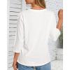 imageCHICGAL Women 34 Sleeve Shirts Casual Round Neck Tops Basic Tees Cute TShirts BlousesA White