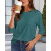 imageCHICGAL Women 34 Sleeve Shirts Casual Round Neck Tops Basic Tees Cute TShirts BlousesB Green