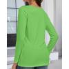 imageCHICGAL Women Long Sleeve Shirts Casual Fall Tees Crew Neck Basic Tunic TopsBright Green