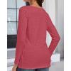 imageCHICGAL Women Long Sleeve Shirts Casual Fall Tees Crew Neck Basic Tunic TopsMagenta