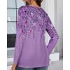 imageCHICGAL Women Long Sleeve Shirts Casual Fall Tees Crew Neck Basic Tunic TopsPurple Floral