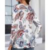 imageCHICGAL Women Long Sleeve Shirts Casual Fall Tees Crew Neck Basic Tunic TopsWhite Paisley