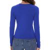 imageWomens Long Sleeve Shirts Basic Tees Y2k Slim Fit T Shirt Crew Neck Trendy Crop Top Casual01royal Blue