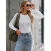 imageWomens Long Sleeve Shirts Basic Tees Y2k Slim Fit T Shirt Crew Neck Trendy Crop Top Casual01white