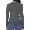 imageWomens Long Sleeve Shirts Basic Tees Y2k Slim Fit T Shirt Crew Neck Trendy Crop Top Casual03deep Grey