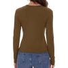 imageWomens Long Sleeve Shirts Basic Tees Y2k Slim Fit T Shirt Crew Neck Trendy Crop Top Casual04coffee
