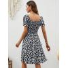 imageBerydress Womens Summer Dresses 2025 Pockets Short Sleeve Square Neck Flowy A Line Casual Beach Smocked Mini Sun DressBlack Flower