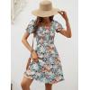 imageBerydress Womens Summer Dresses 2025 Pockets Short Sleeve Square Neck Flowy A Line Casual Beach Smocked Mini Sun DressBlue Floral