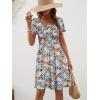 imageBerydress Womens Summer Dresses 2025 Pockets Short Sleeve Square Neck Flowy A Line Casual Beach Smocked Mini Sun DressBlue Floral