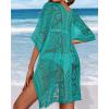 imageWomens Lace Bathing Suit Cover Up V Neck Beach Coverup Summer Swim Coverups Loose Bikini Beach DressLake Blue