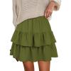 imageBerydress Ruffle Mini Skirts for Women 2025 High Waist Flowy Summer Vacation Casual Beach Boho Tiered Short SkirtArmy Green