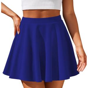 imageCHICGAL Mini Skirts for Women Casual Flowy Pleated Skater Skirt Summer Basic High Waisted Short SkirtRoyal Blue