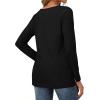 image:imageCHICGAL Women Long Sleeve Shirts Casual Dressy Crew Neck Soft Basic Tee Loose Fit Tunic TopsA Black
