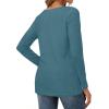 image:imageCHICGAL Women Long Sleeve Shirts Casual Dressy Crew Neck Soft Basic Tee Loose Fit Tunic TopsBlue Green