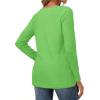 image:imageCHICGAL Women Long Sleeve Shirts Casual Dressy Crew Neck Soft Basic Tee Loose Fit Tunic TopsBright Green