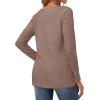 image:imageCHICGAL Women Long Sleeve Shirts Casual Dressy Crew Neck Soft Basic Tee Loose Fit Tunic TopsCoffee