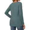 image:imageCHICGAL Women Long Sleeve Shirts Casual Dressy Crew Neck Soft Basic Tee Loose Fit Tunic TopsDark Green