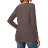 image:imageCHICGAL Women Long Sleeve Shirts Casual Dressy Crew Neck Soft Basic Tee Loose Fit Tunic TopsDeep Brown