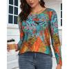 image:imageCHICGAL Women Long Sleeve Shirts Casual Dressy Crew Neck Soft Basic Tee Loose Fit Tunic TopsFloral Boho Print