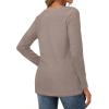 image:imageCHICGAL Women Long Sleeve Shirts Casual Dressy Crew Neck Soft Basic Tee Loose Fit Tunic TopsKhaki