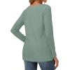 image:imageCHICGAL Women Long Sleeve Shirts Casual Dressy Crew Neck Soft Basic Tee Loose Fit Tunic TopsLight Green