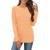 image:imageCHICGAL Women Long Sleeve Shirts Casual Dressy Crew Neck Soft Basic Tee Loose Fit Tunic TopsLight Orange