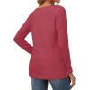 image:imageCHICGAL Women Long Sleeve Shirts Casual Dressy Crew Neck Soft Basic Tee Loose Fit Tunic TopsMagenta