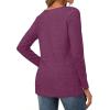 image:imageCHICGAL Women Long Sleeve Shirts Casual Dressy Crew Neck Soft Basic Tee Loose Fit Tunic TopsPurple Wine Red