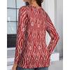 image:imageCHICGAL Women Long Sleeve Shirts Casual Dressy Crew Neck Soft Basic Tee Loose Fit Tunic TopsRed Pattern