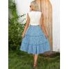 image:imageBerydress Midi Skirt for Women with Pockets 2025 High Waist A Line Casual Summer Boho Flowy Tiered Ruffle Beach SkirtsBlue Floral