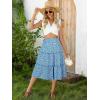image:imageBerydress Midi Skirt for Women with Pockets 2025 High Waist A Line Casual Summer Boho Flowy Tiered Ruffle Beach SkirtsBlue Floral