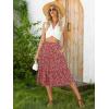 image:imageBerydress Midi Skirt for Women with Pockets 2025 High Waist A Line Casual Summer Boho Flowy Tiered Ruffle Beach SkirtsRed Floral