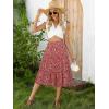 image:imageBerydress Midi Skirt for Women with Pockets 2025 High Waist A Line Casual Summer Boho Flowy Tiered Ruffle Beach SkirtsRed Floral