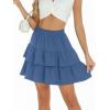 image:imageBerydress Ruffle Mini Skirts for Women 2025 High Waist Flowy Summer Vacation Casual Beach Boho Tiered Short SkirtBlue