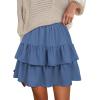 image:imageBerydress Ruffle Mini Skirts for Women 2025 High Waist Flowy Summer Vacation Casual Beach Boho Tiered Short SkirtBlue