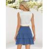 image:imageBerydress Ruffle Mini Skirts for Women 2025 High Waist Flowy Summer Vacation Casual Beach Boho Tiered Short SkirtBlue