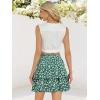 image:imageBerydress Ruffle Mini Skirts for Women 2025 High Waist Flowy Summer Vacation Casual Beach Boho Tiered Short SkirtGreen Floral