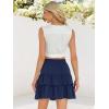 image:imageBerydress Ruffle Mini Skirts for Women 2025 High Waist Flowy Summer Vacation Casual Beach Boho Tiered Short SkirtNavy Blue