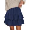 image:imageBerydress Ruffle Mini Skirts for Women 2025 High Waist Flowy Summer Vacation Casual Beach Boho Tiered Short SkirtNavy Blue