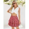 image:imageBerydress Ruffle Mini Skirts for Women 2025 High Waist Flowy Summer Vacation Casual Beach Boho Tiered Short SkirtRed Floral